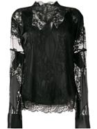 Ermanno Scervino Lace Cut Out Blouse - Black