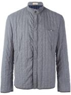 Al Duca D'aosta 1902 Quilted Band Collar Jacket, Men's, Size: 52, Grey, Polyamide/polyester/wool