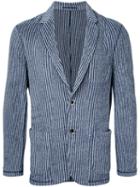 Estnation - Woven Stripe Blazer - Men - Cotton/polyester - Xl, Blue, Cotton/polyester