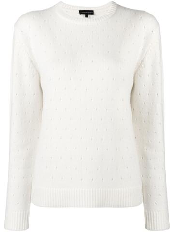 Cashmere In Love Cashmere Perforated Pattern Jumper - White