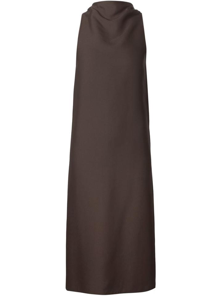 Rick Owens Funnel Neck Dress, Women's, Size: 40, Brown, Viscose/silk