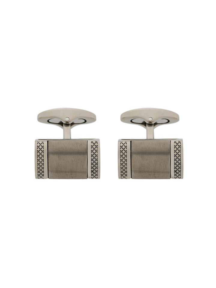 Tateossian Engraved Rectangular Cufflinks - Metallic