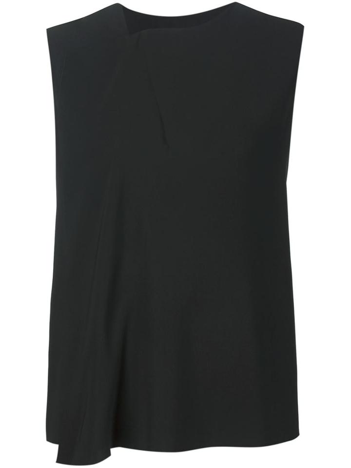 Vince Pleated Tank, Women's, Size: Xl, Black, Polyester
