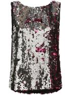 Tanya Taylor Two-tone Sequin Top - Pink & Purple
