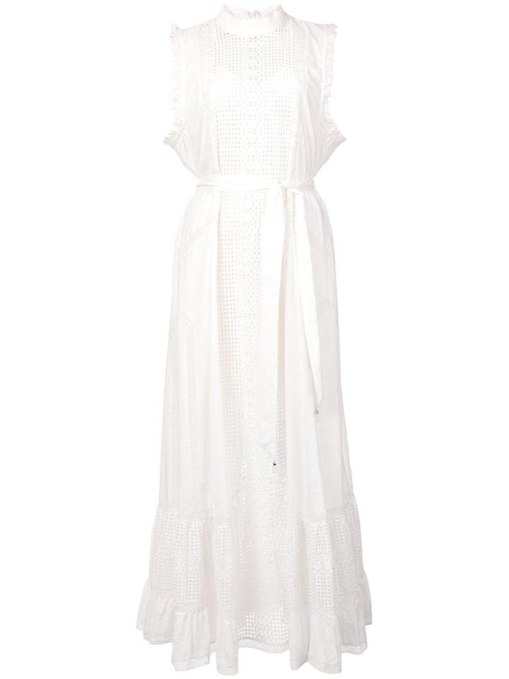 Zimmermann Perforated Flared Dress - White