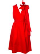 Delpozo Bow Detail Two-tone Dress - Red
