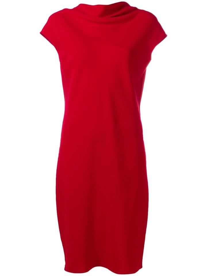 Theory Loose Neck Mini Dress - Red