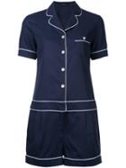 Loveless - Pajama Playsuit - Women - Cotton/tencel - 7, Blue, Cotton/tencel