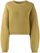 T By Alexander Wang Ribbed Cropped Jumper - Neutrals