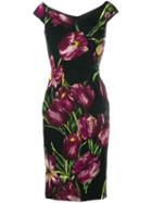 Dolce & Gabbana Floral Print Dress, Women's, Size: 44, Black, Silk/spandex/elastane