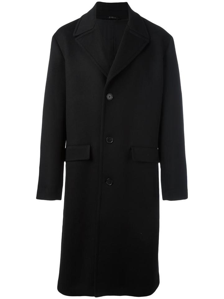 Jil Sander 'over' Coat, Men's, Size: 50, Black, Virgin Wool/cashmere/cupro/cotton