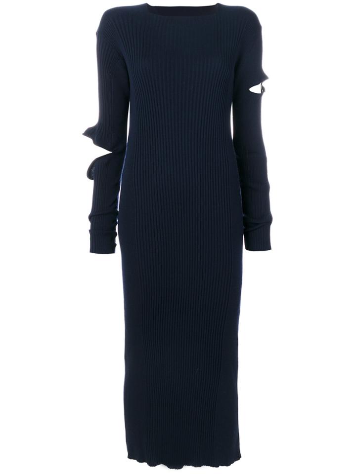 Ports 1961 Hole Sleeve Knitted Dress - Blue