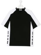 Msgm Kids Colour-block Logo T-shirt - Black