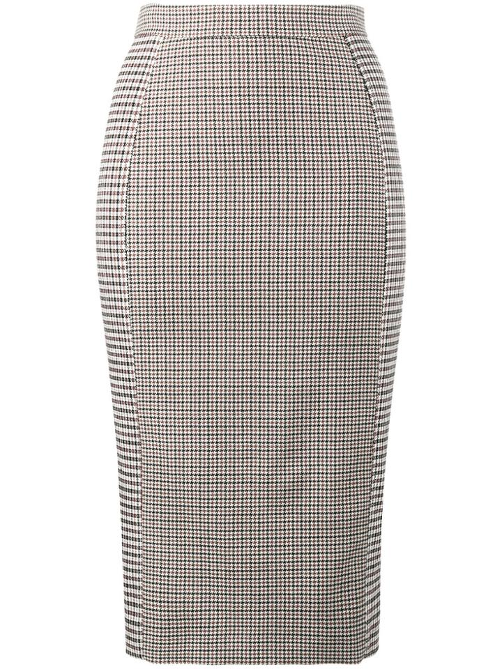 Stella Mccartney High Waisted Check Pencil Skirt - Red