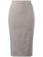 Stella Mccartney High Waisted Check Pencil Skirt - Red
