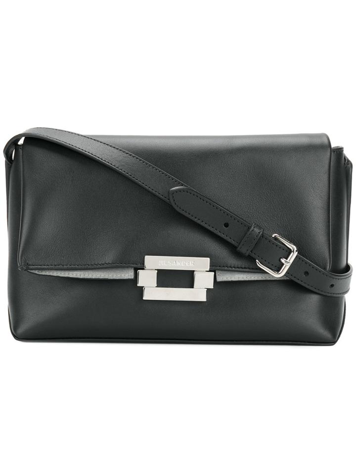 Jil Sander Foldover Shoulder Bag - Black