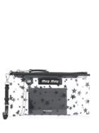 Miu Miu Transparent Star Print Clutch Bag - Neutrals