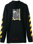 Off-white Printed Hoodie, Men's, Size: Small, Black, Cotton