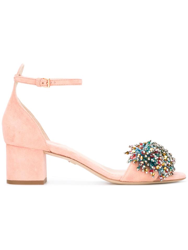 Elie Saab Bead Embellished Sandals - Pink & Purple