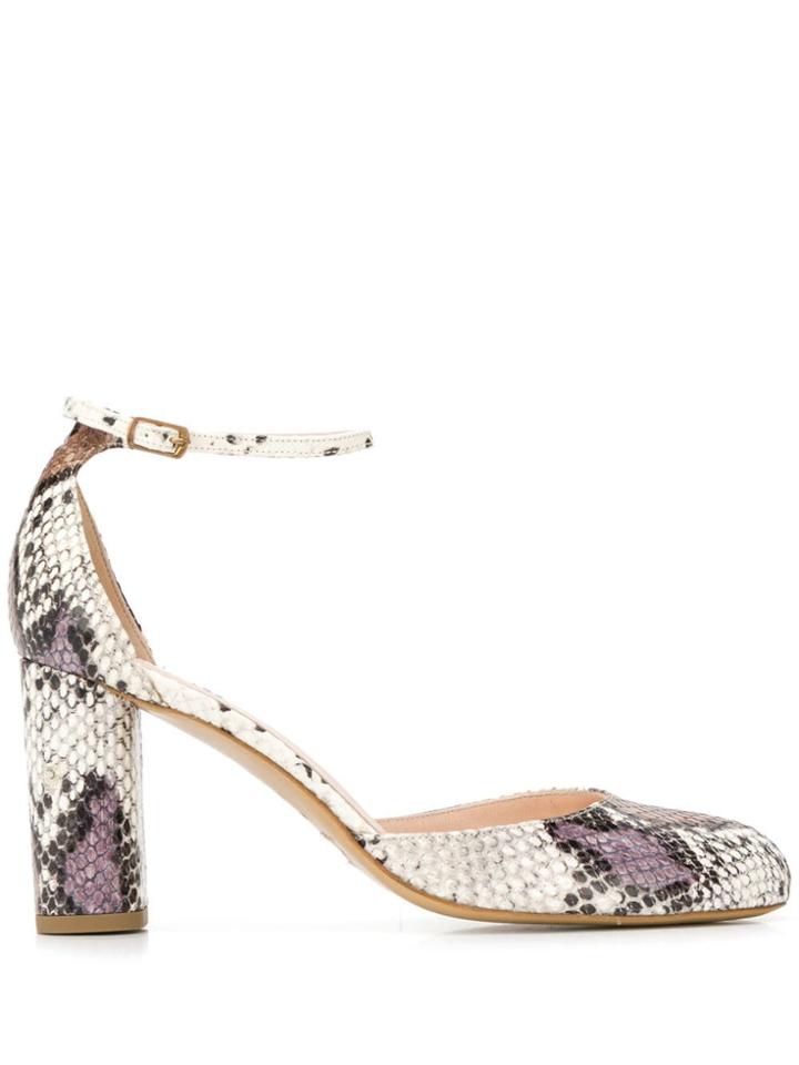Lenora Snakeskin Effect Pumps - Neutrals