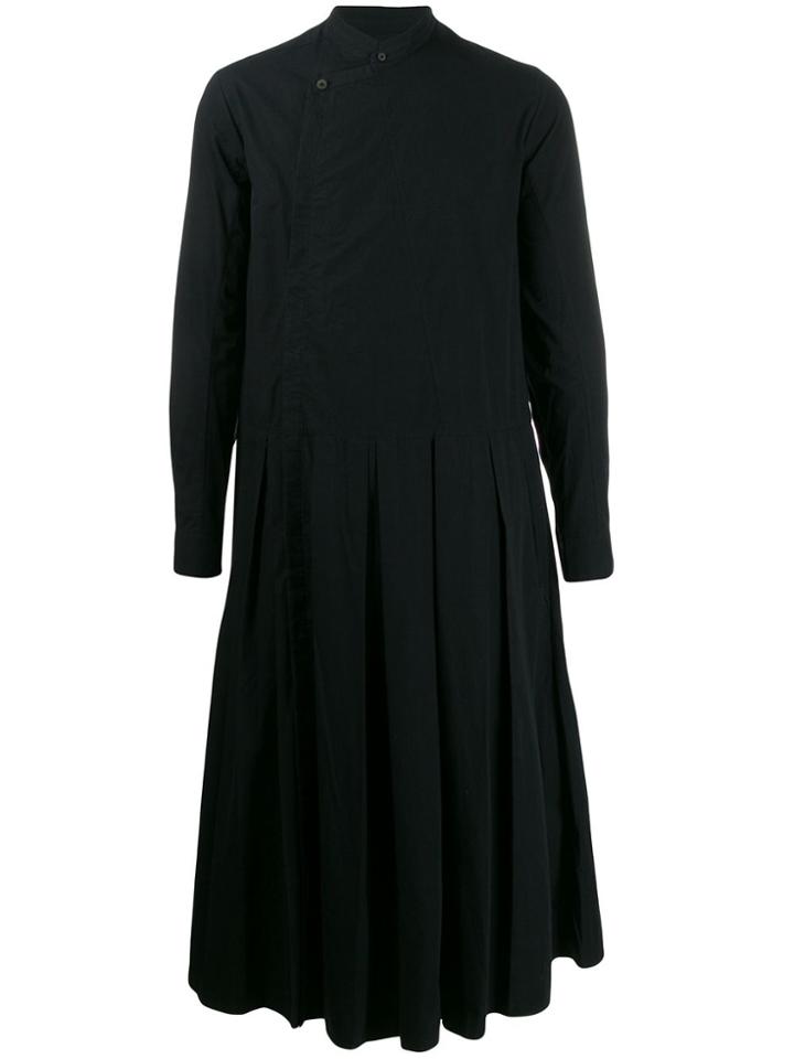 Ziggy Chen Super Long Pleated Shirt - Black