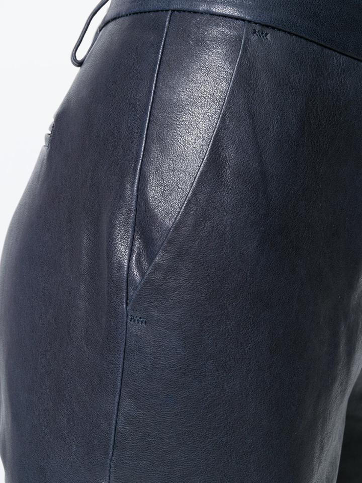 Closed Slim Fit Leather Trousers - Blue