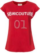 Semicouture Logo Print T-shirt - Red