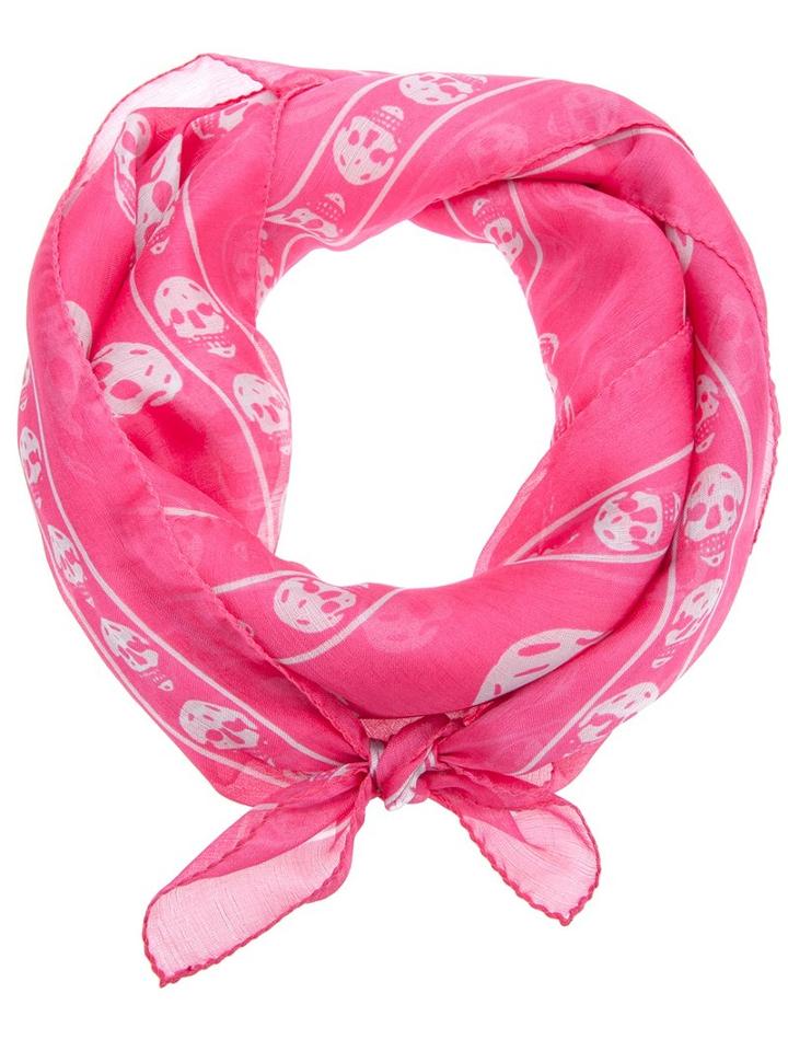 Alexander Mcqueen - Skull Print Scarf - Women - Silk - One Size, Women's, Pink/purple, Silk