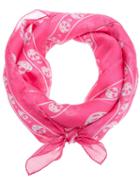 Alexander Mcqueen - Skull Print Scarf - Women - Silk - One Size, Women's, Pink/purple, Silk