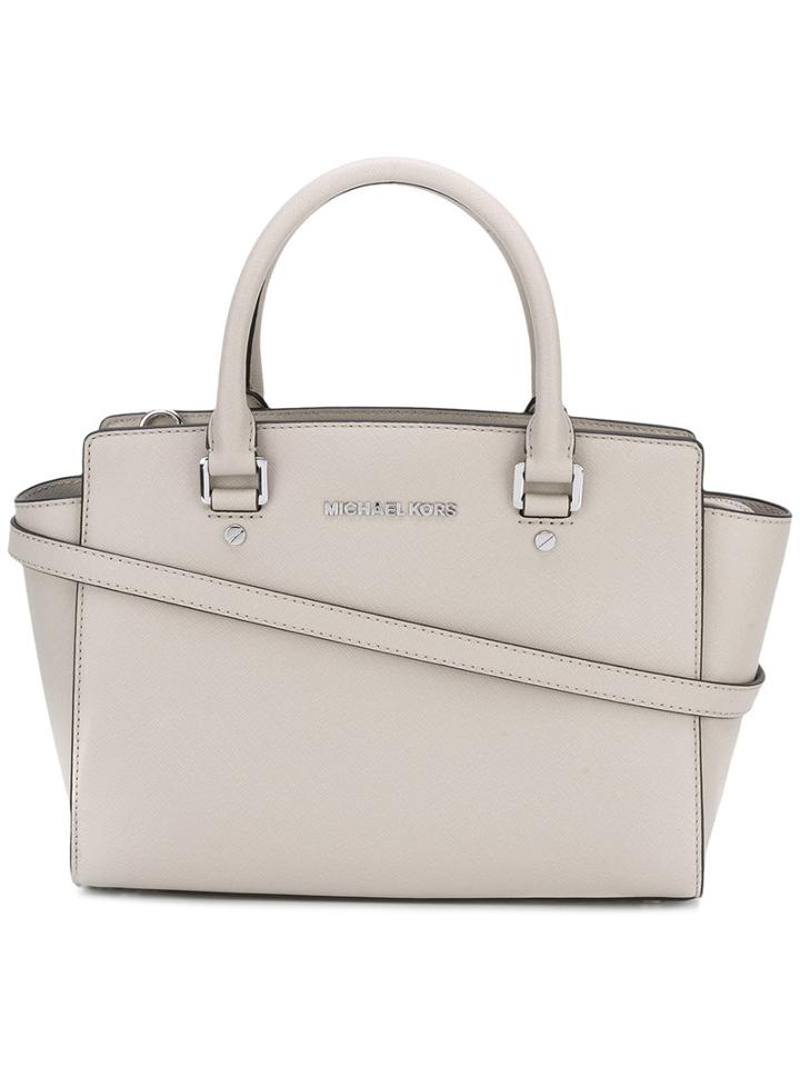 Michael Michael Kors - Top Zip Tote Bag - Women - Calf Leather - One Size, Nude/neutrals, Calf Leather