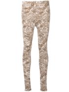Mm6 Maison Margiela Floral Embroidered Leggings - Multicolour