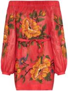 Vita Kin Gypsy Queen Linen Off-the-shoulder Dress - Red