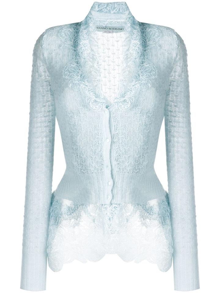 Ermanno Scervino Slim-fit Lace Cardigan - Blue
