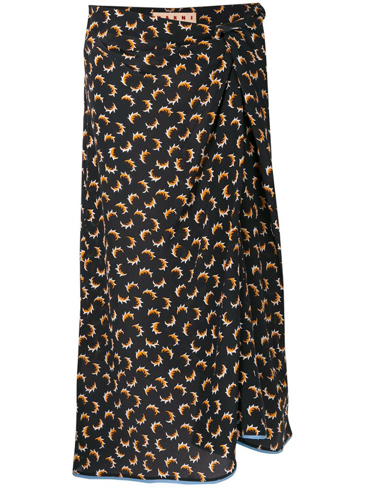 Marni Scrawl Print Skirt - Black