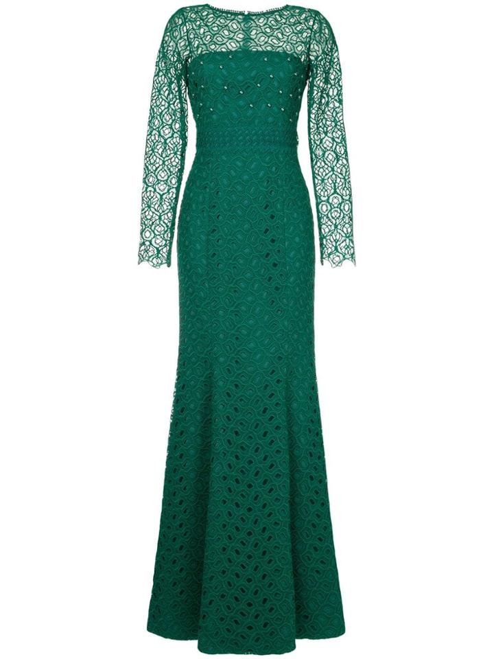 Copurs Fine Lace Sheer Gown - Green
