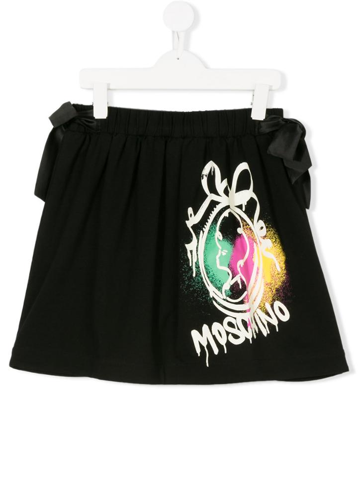 Moschino Kids Logo Patch Skirt - Black