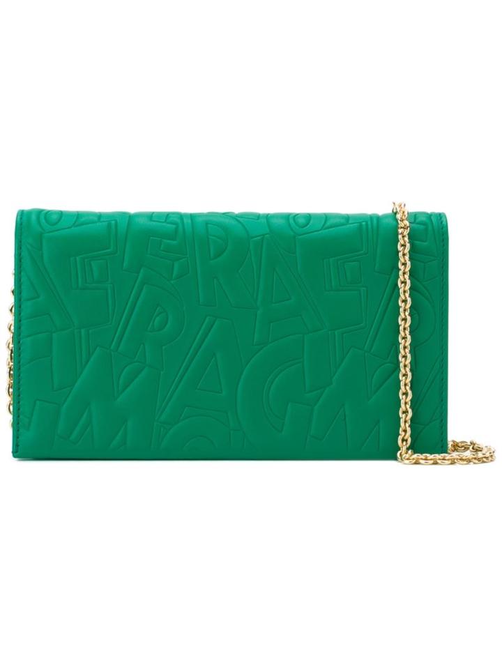 Salvatore Ferragamo Small Embossed Crossbody Bag, Women's, Green