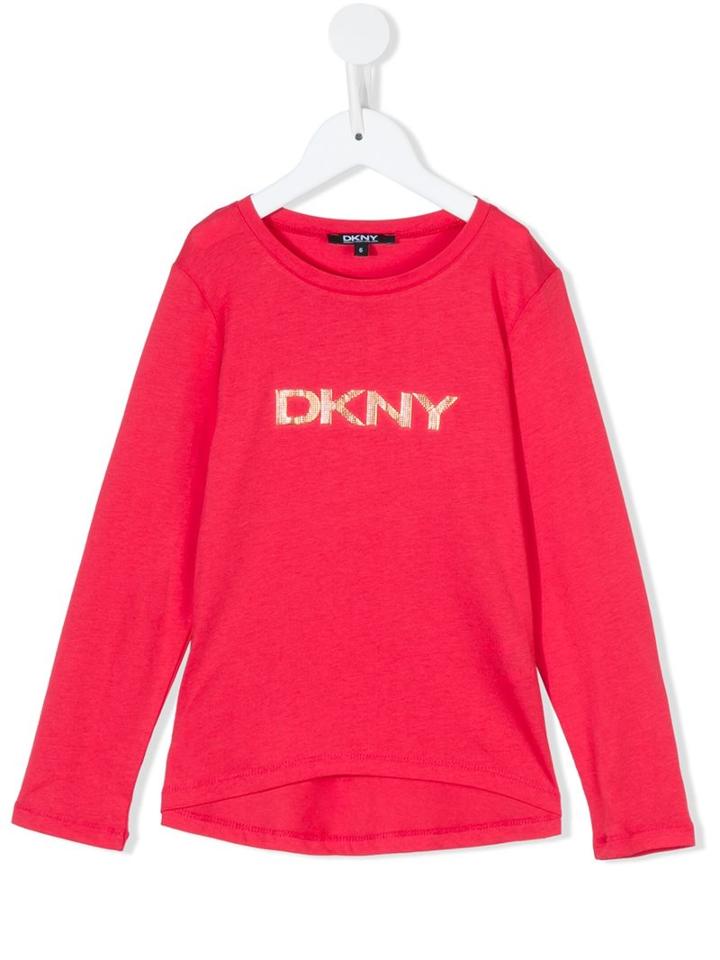 Dkny Kids Logo Print T-shirt, Girl's, Size: 6 Yrs, Pink/purple