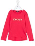 Dkny Kids Logo Print T-shirt, Girl's, Size: 6 Yrs, Pink/purple