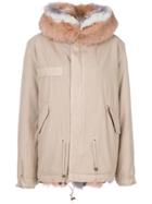Mr & Mrs Italy Trimmed Hood Short Parka - Nude & Neutrals