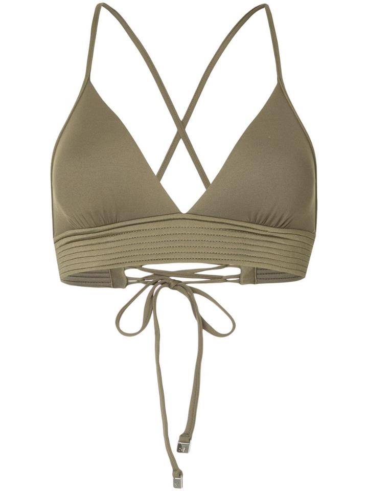 Seafolly Quilted Fixed Tri Bikini Top - Green