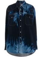 Matthew Adams Dolan Reverse Dye Denim Shirt - Blue