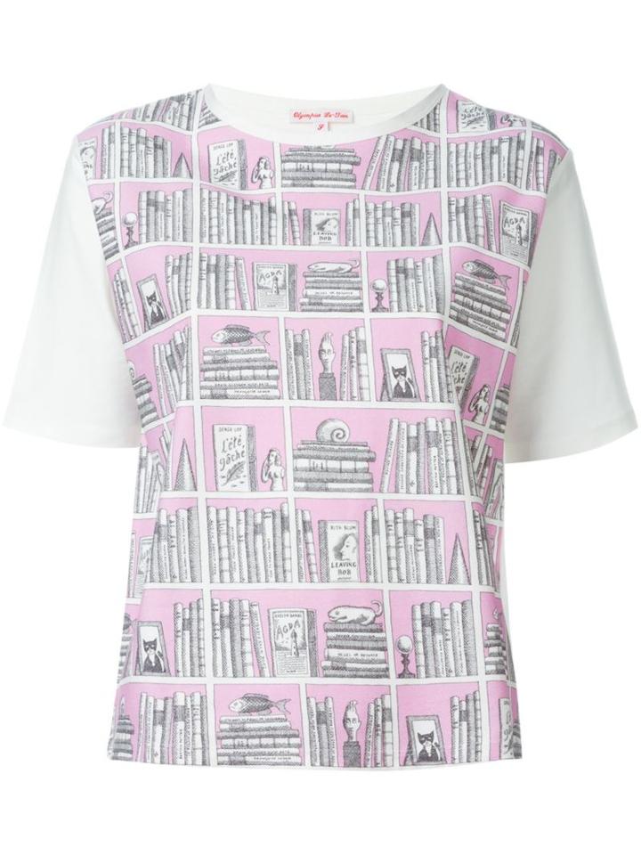 Olympia Le-tan Bookshelf Print T-shirt