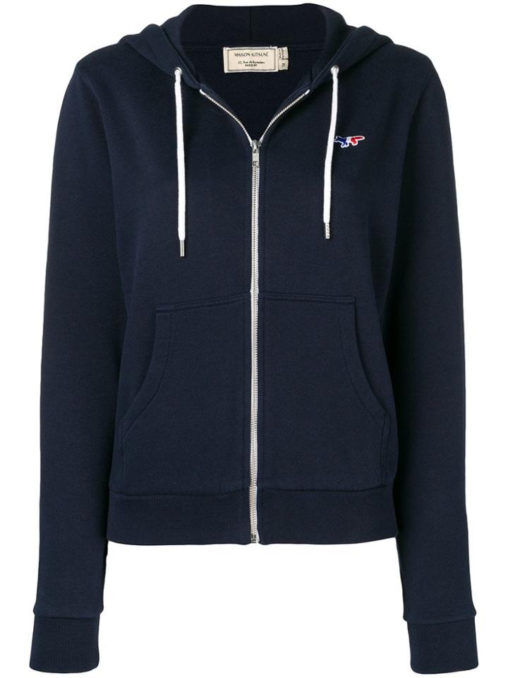 Maison Kitsuné Logo Zip-up Hoodie - Blue