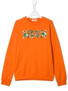 Msgm Kids Orange Logo Sweater