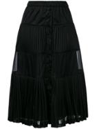 No21 Tiered Pleated Skirt - Black