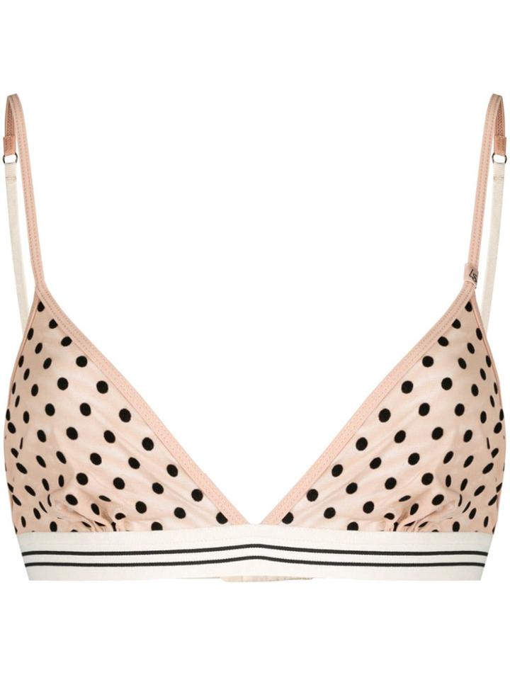 Love Stories Polka-dot Bikini Top - Neutrals