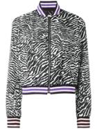 Giamba Zebra Pattern Bomber Jacket - Black