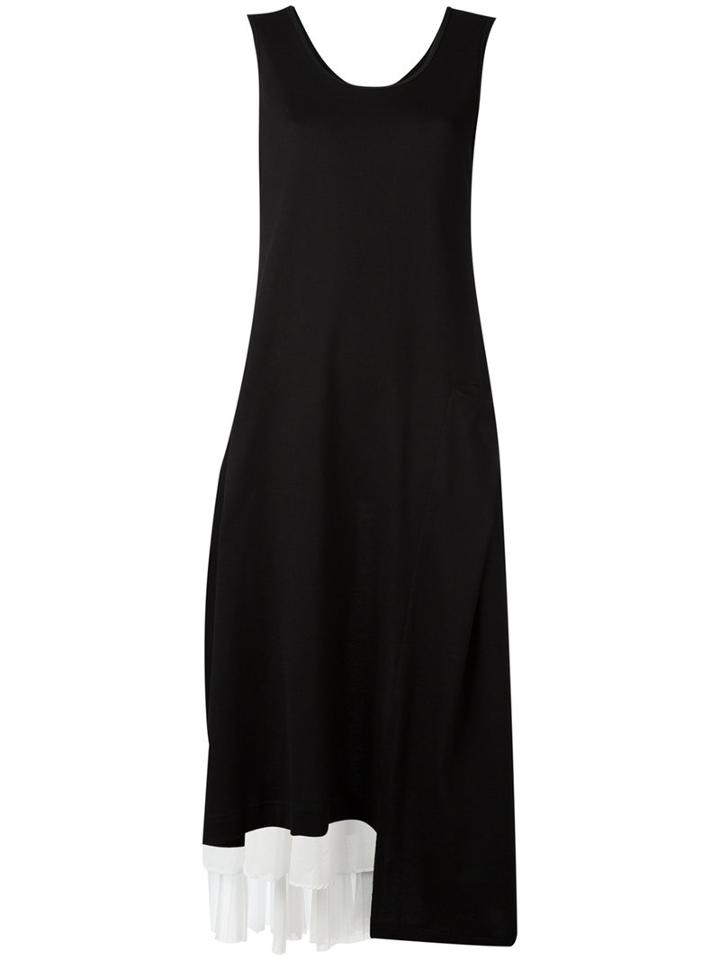 Y's - Panelled Asymmetric Hem Dress - Women - Cotton/polyester - 2, Black, Cotton/polyester