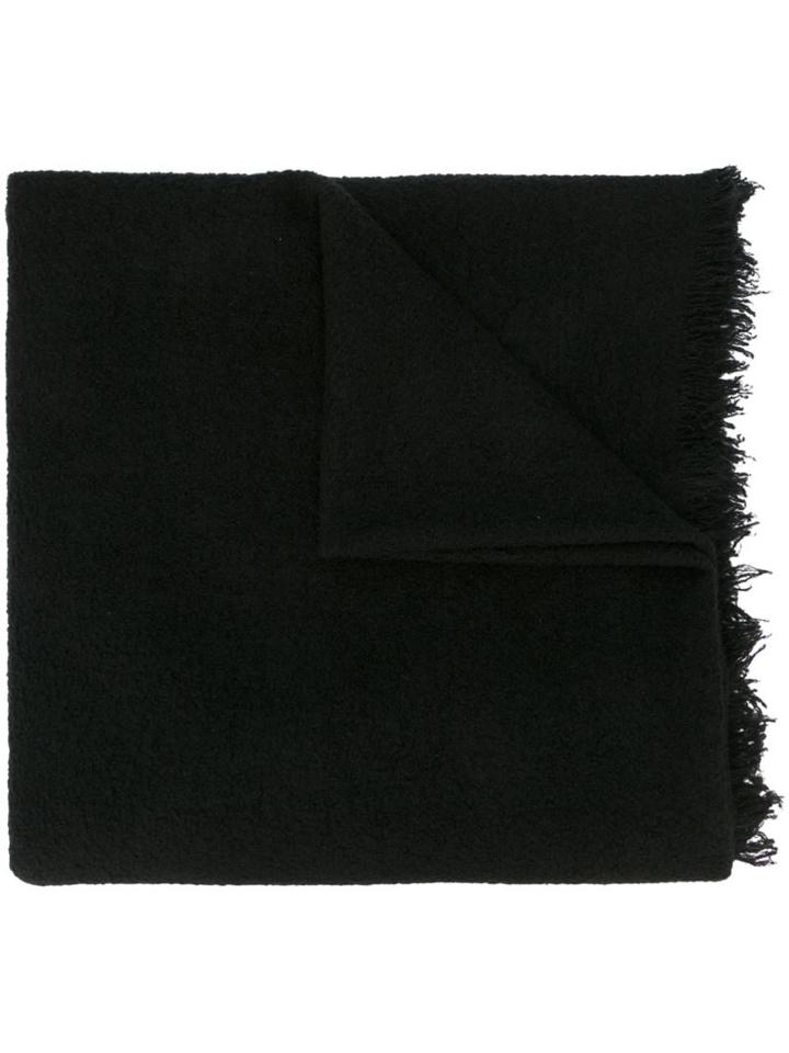 Rick Owens Frayed Scarf, Women's, Black, Silk/cashmere/wool/polyimide